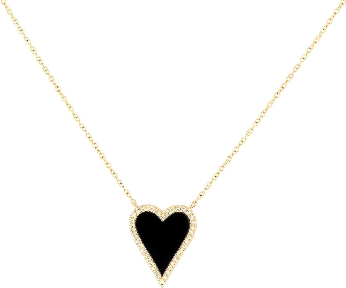 JINGDR Heart Necklace for Women Girls Trendy Preppy Jewelry Gold Plated Love Heart Pendant, Heart... | Amazon (US)