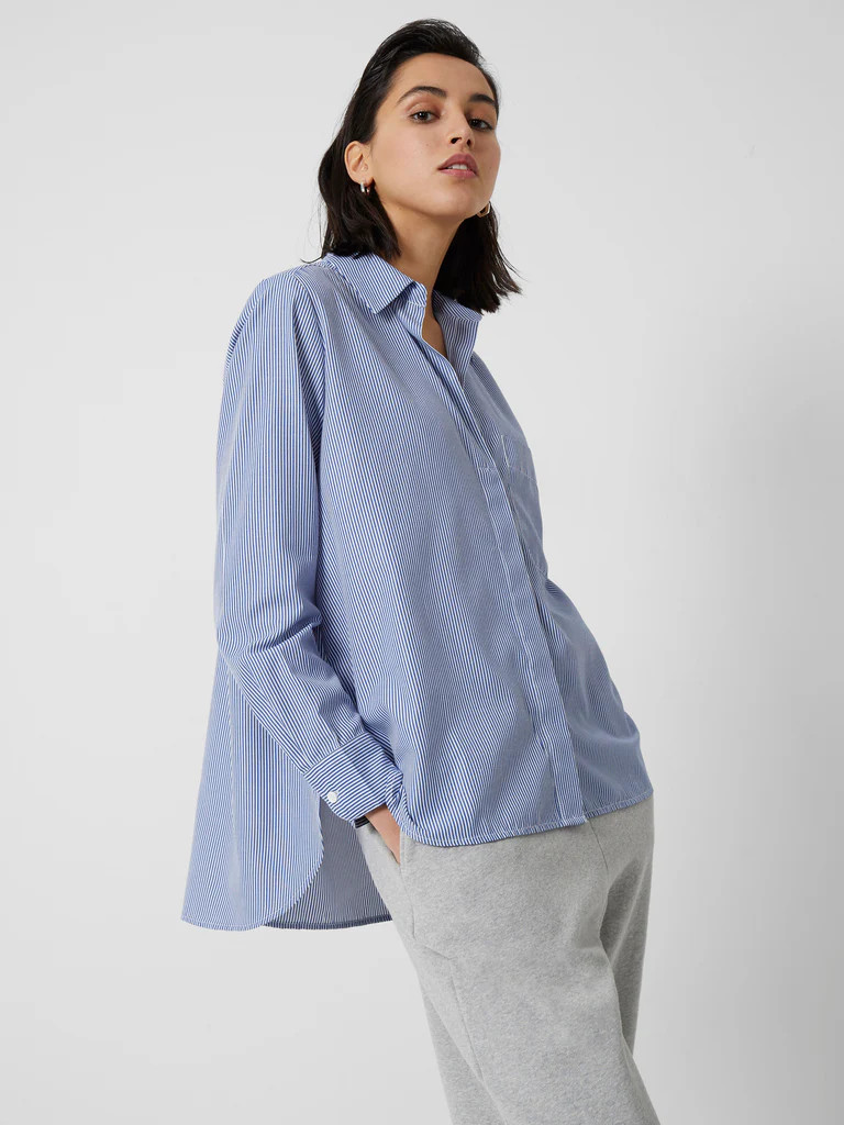 Thin Stripe Relaxed Popover Shirt | French Connection (UK)