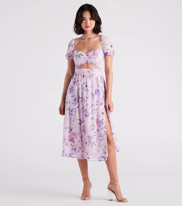 Life's A Breeze Floral Cutout Midi Dress | Windsor Stores