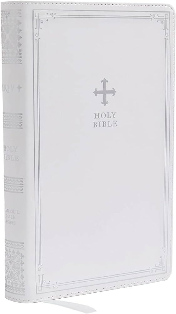 NRSV Catholic Edition Gift Bible, White Leathersoft (Comfort Print, Holy Bible, Complete Catholic... | Amazon (US)