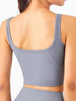KIKIWING Women's Seamless Sports Bra Workout Crop Top Tank Tops for Women Long Lined Sports Bra R... | Amazon (US)