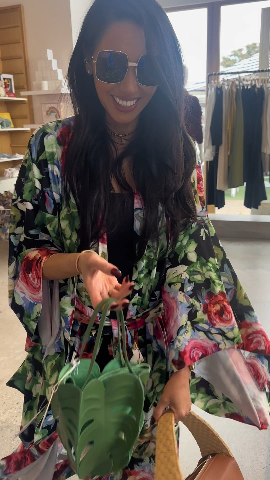 Norma Kamali seems to be my favorite designer as I practically have every piece. Her clothing feels so comfortable, effortless, easy to wear, and doesn't wrinkle. The leaf purse is Staud. I can't find the print I have. There are similar ones on the normal Kamali website. The purse comes in white and green. I have linked them.

#LTKStyleTip #LTKSwim #LTKVideo