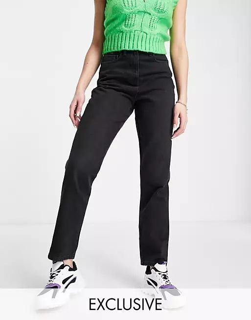 COLLUSION x006 mom jeans in washed black | ASOS (Global)