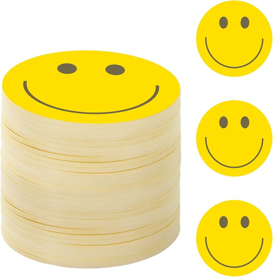 JarThenaAMCS 24 Pack Smile Face Sticky Notes Yellow Sticky Notepads Funny Sticky Memo Pads Round ... | Amazon (US)