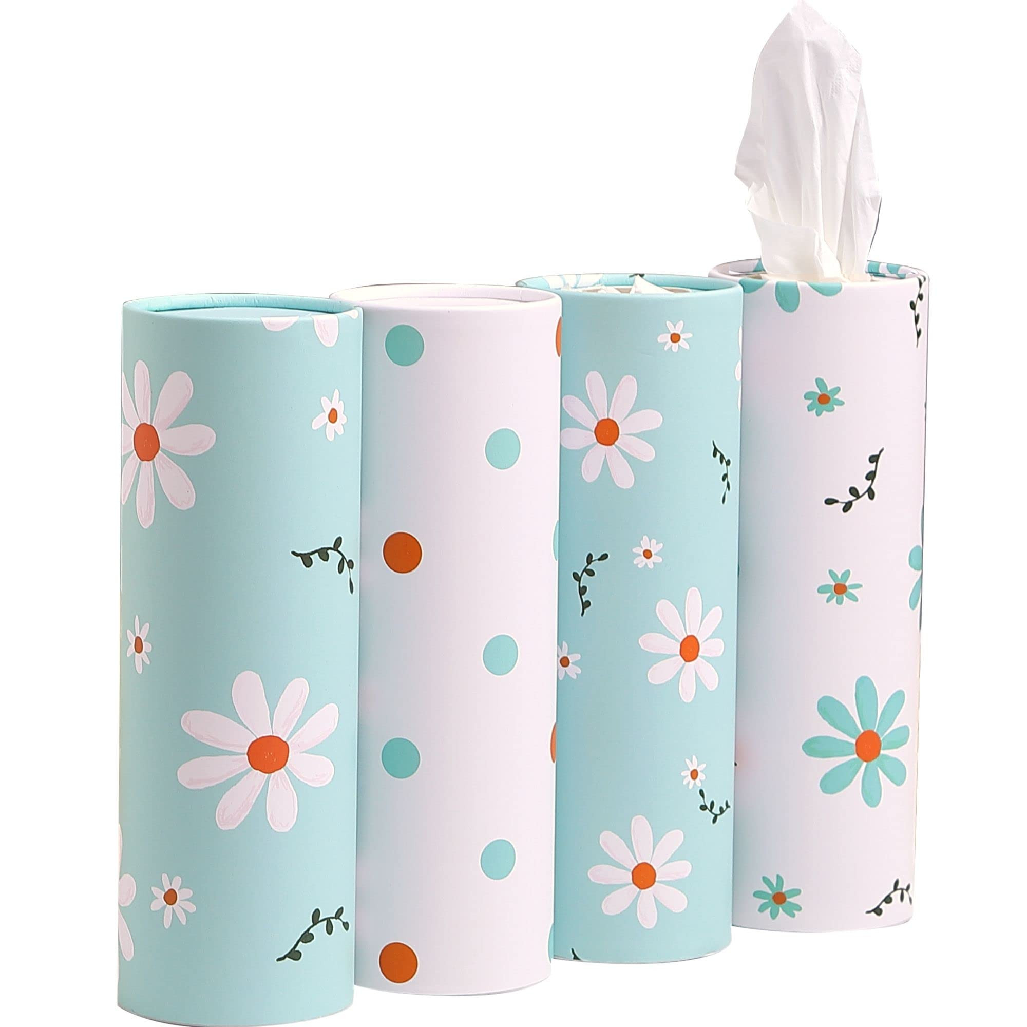 Car Tissue Holder with Facial Tissues Bulk - 4 PK Car Tissues Cylinder, Tissue Holder for Car, Tr... | Amazon (US)