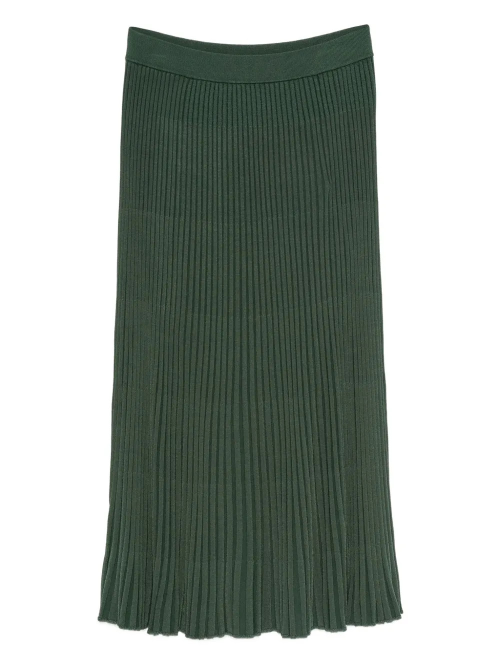 ZIMMERMANN ribbed-pleated midi skirt - Green | Farfetch Global