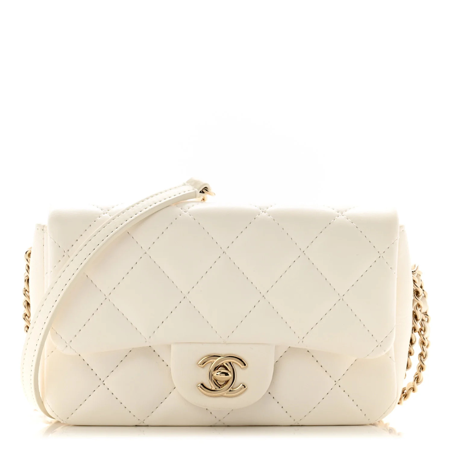 Lambskin Quilted Mini My Precious Flap White | FASHIONPHILE (US)