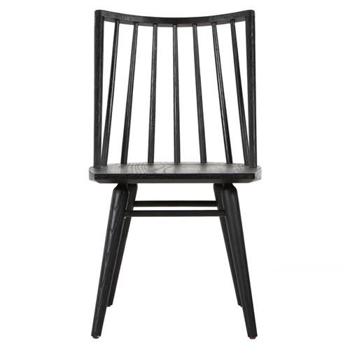 Lara French Classic Black Oak Wood Windsor Dining Side Chair | Kathy Kuo Home