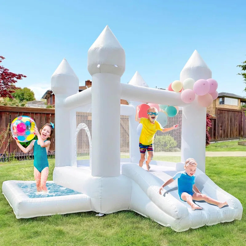 Connsann 9' x 9' Bounce House with Slide and Air Blower | Wayfair | Wayfair North America