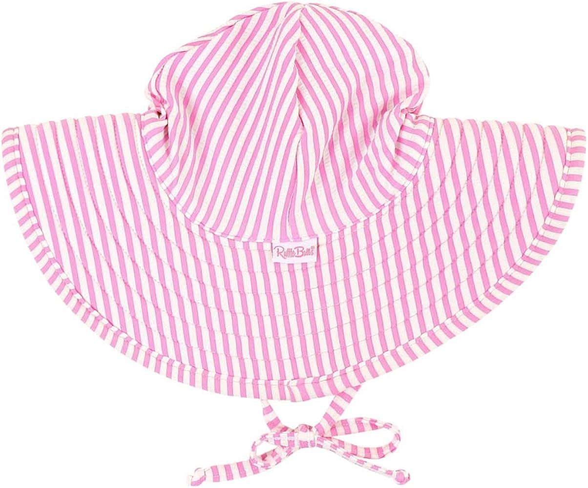 RuffleButts® Baby/Toddler Girls UPF 50+ Sun Protective Wide Brim Swimwear Sun Hat | Amazon (US)