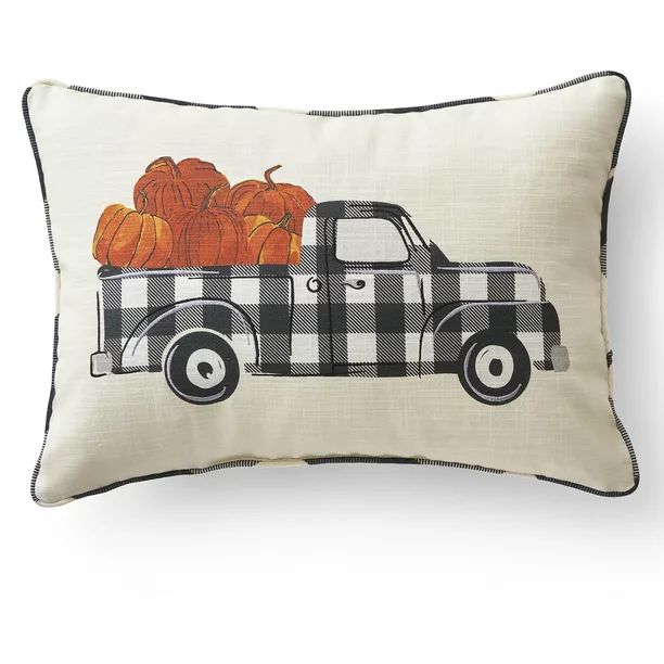 Better Homes & Gardens Pumpkin Truck Outdoor Pillow, 14" x 20" Oblong, Set of One - Walmart.com | Walmart (US)