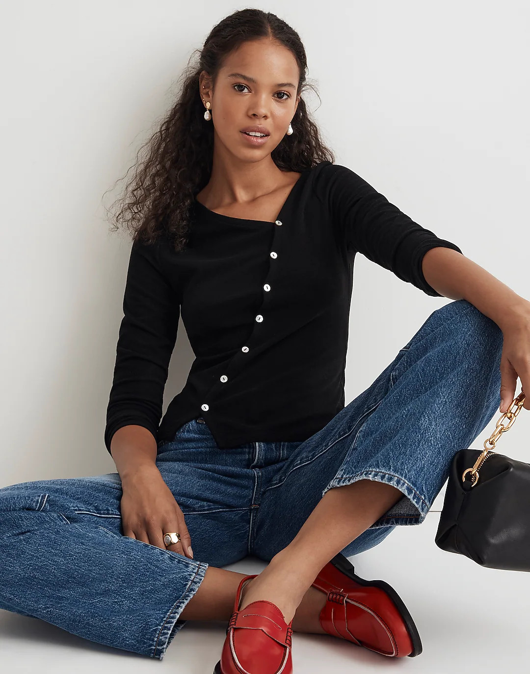 Asymmetrical Button-Front Cardigan | Madewell