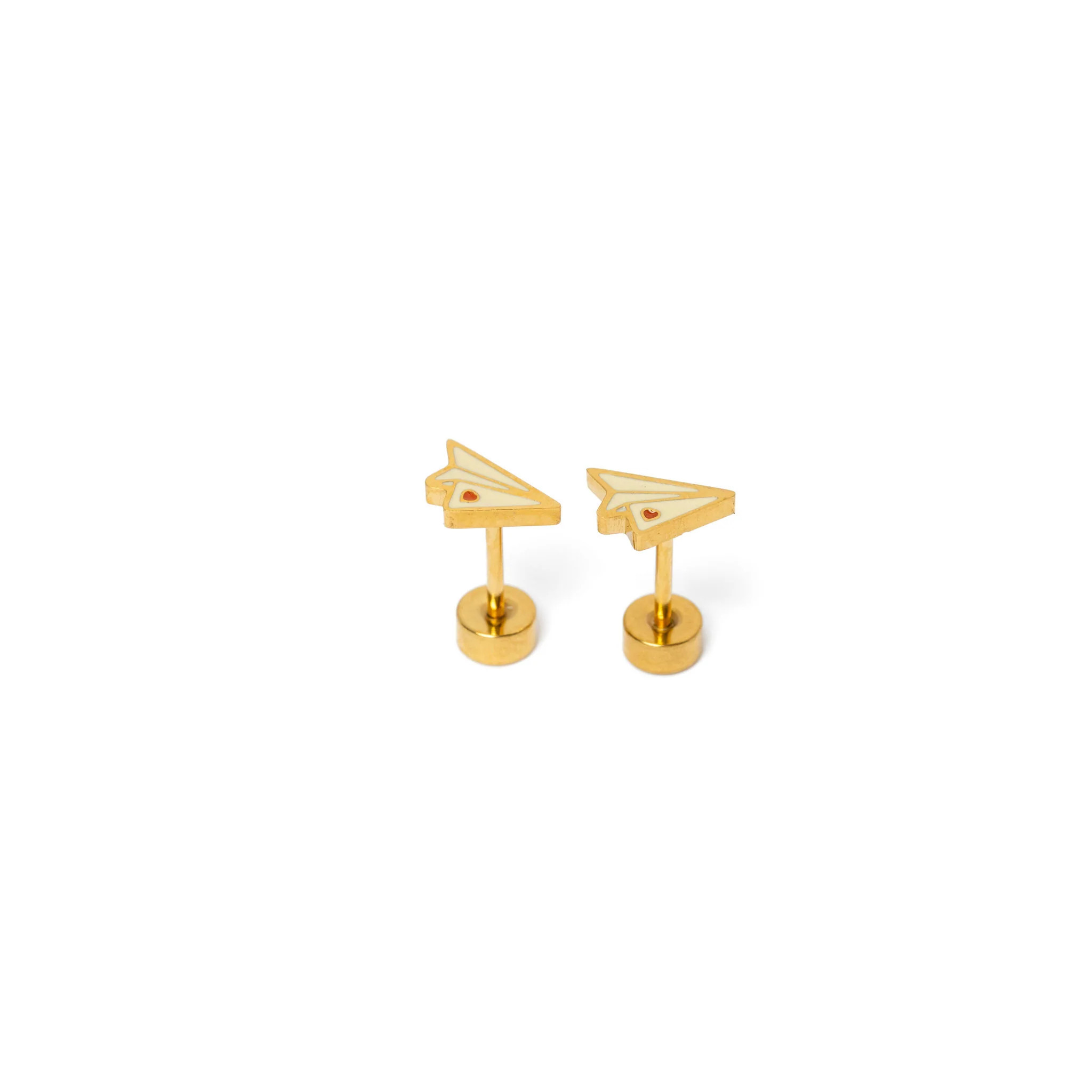 Enamel Paper Airplane Stud Earring | Pip Pop Post