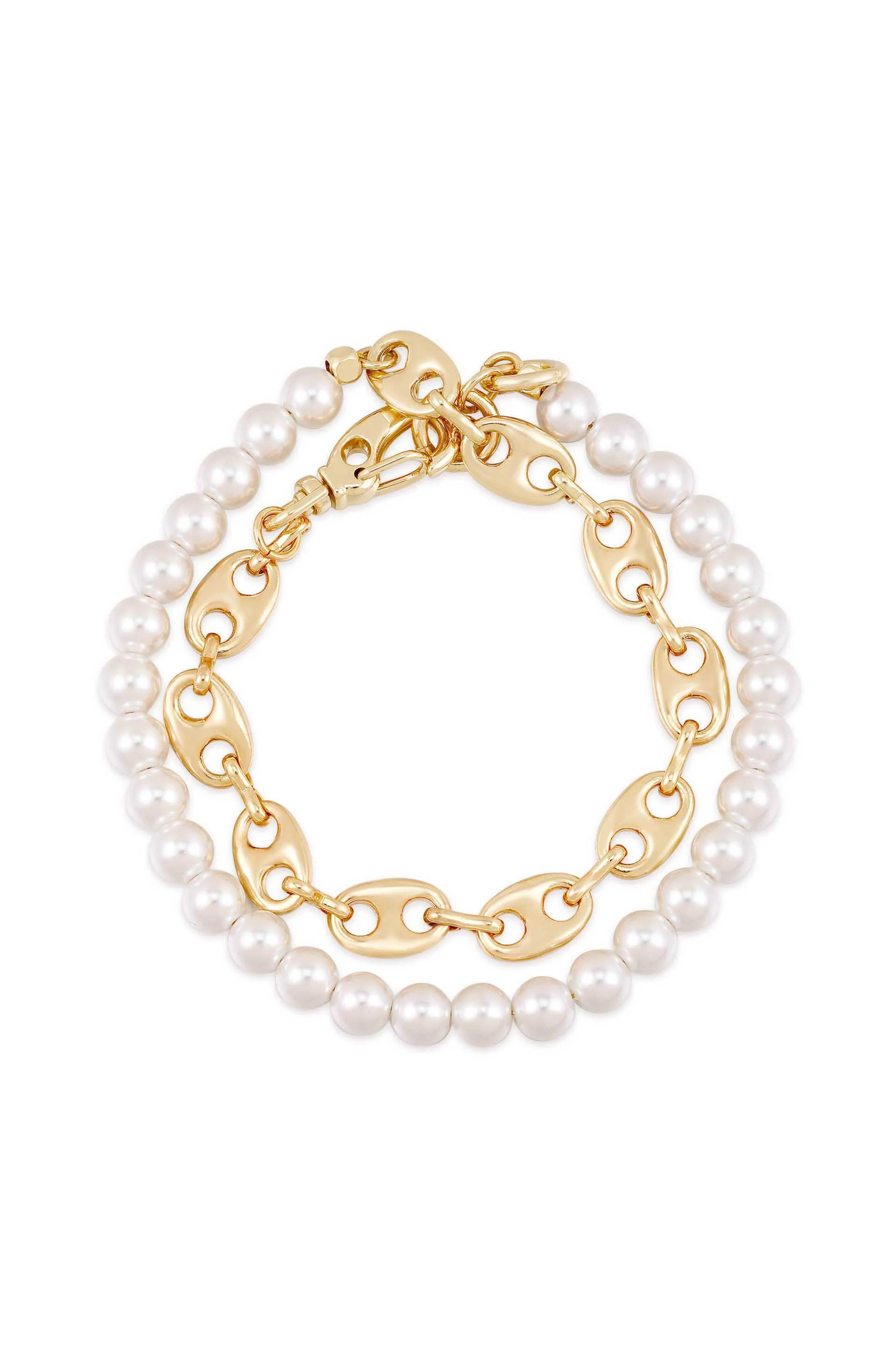 Pearl and Chain Wrap Bracelet | Ettika