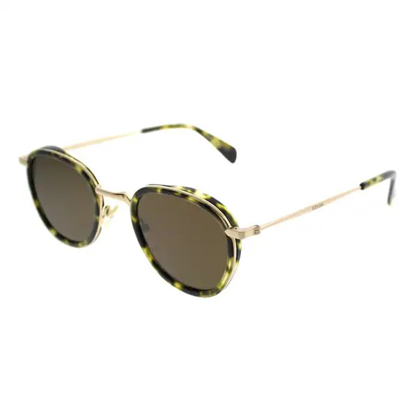 Celine Round CL 41423 Cora J1L EC Women Havana Green Gold Frame Brown Lens Sunglasses | Bed Bath & Beyond