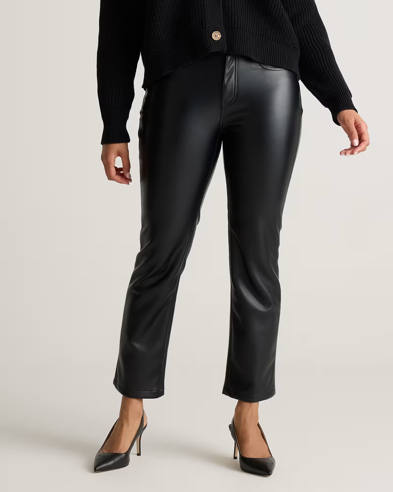 Vegan Leather Straight Leg Pants | Quince