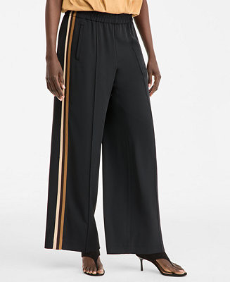 Women's Side-Stripe Wide-Leg Pants | Macy's