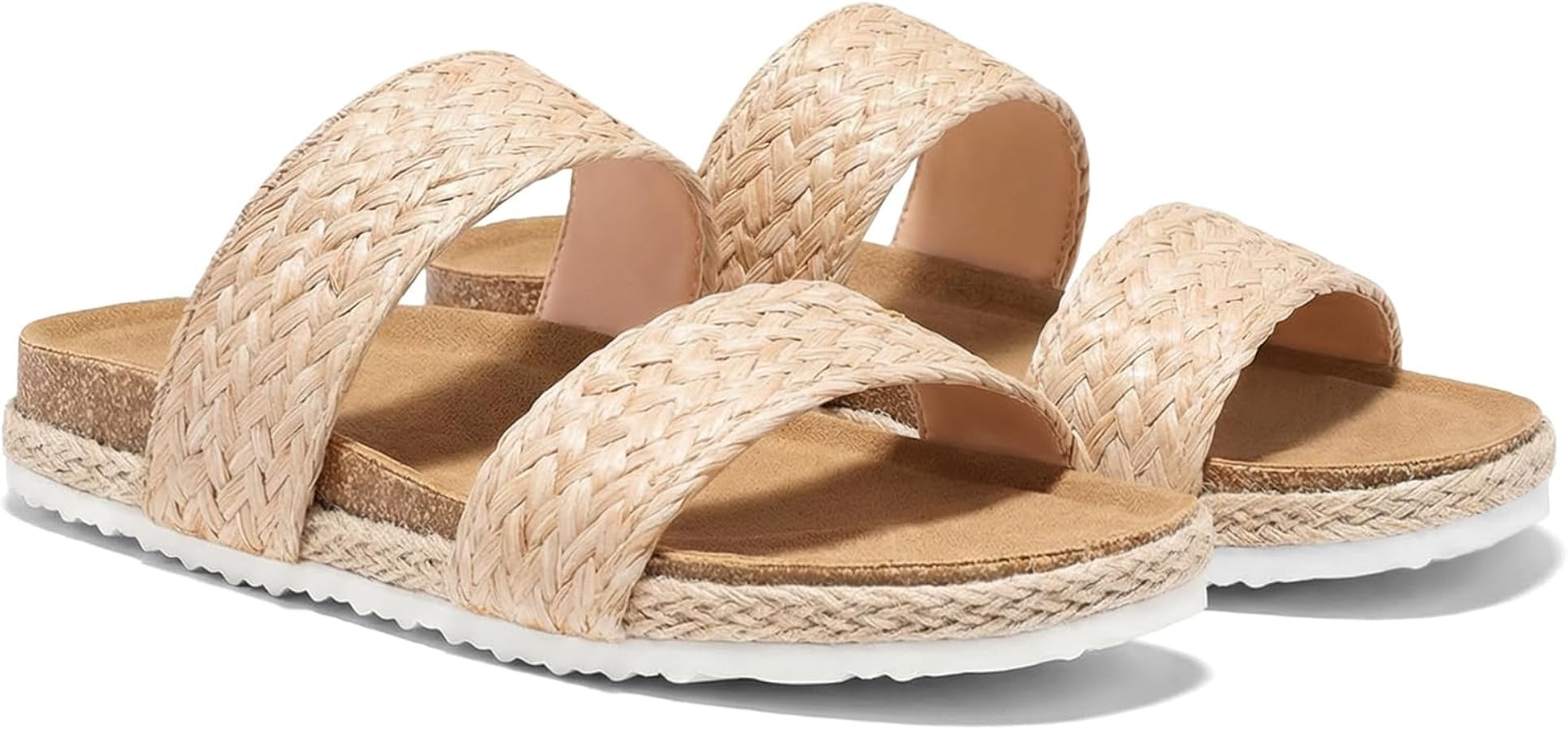 Coutgo Womens Slides Sandals Open Toe Slip On Platform Sandals Footbed Summer Beach Shoes | Amazon (US)