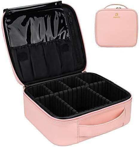 Relavel Travel Makeup Train Case Makeup Cosmetic Case Organizer Portable Artist Storage Bag 10.3 inc | Amazon (US)
