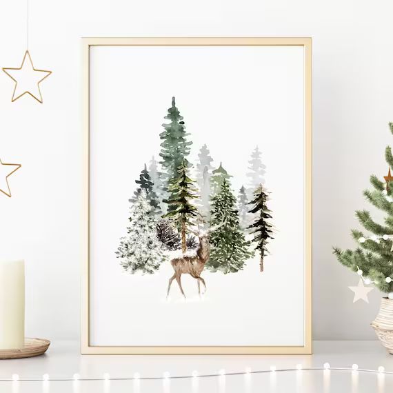 Christmas Trees Print, Holiday Wall Art, Christmas Printable, Holiday Decor, Christmas Sign *DIGI... | Etsy (CAD)