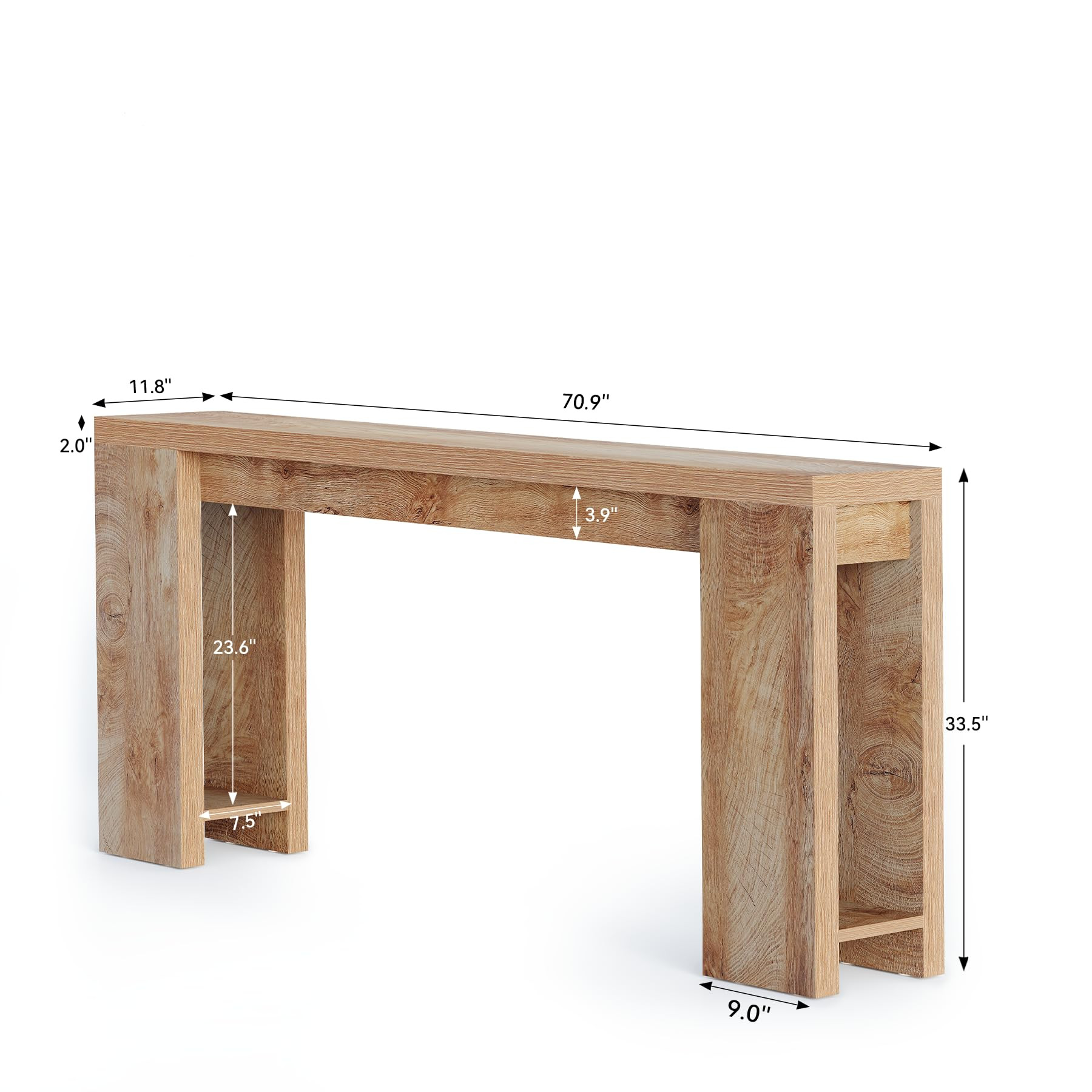 LITTLE TREE 70.9-Inch Long Console Table, Narrow Sofa Table Behind The Couch, Farmhouse Console T... | Amazon (US)