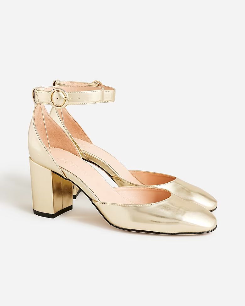 Maisie ankle-strap heels in metallic | J.Crew US
