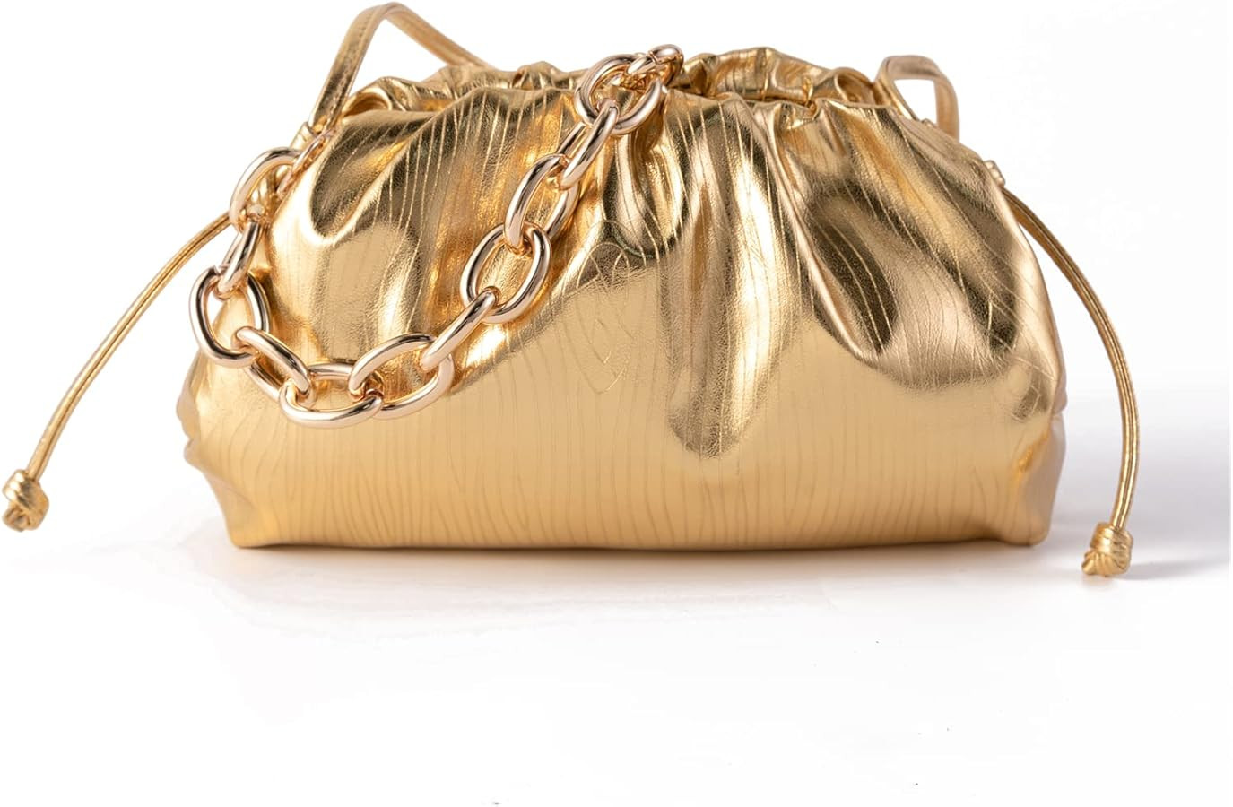 Women Dumpling Crossbody Bag Cloud Evening Bag Sparkly Clutch Purses Drawstring Strap Ruched Shou... | Amazon (US)