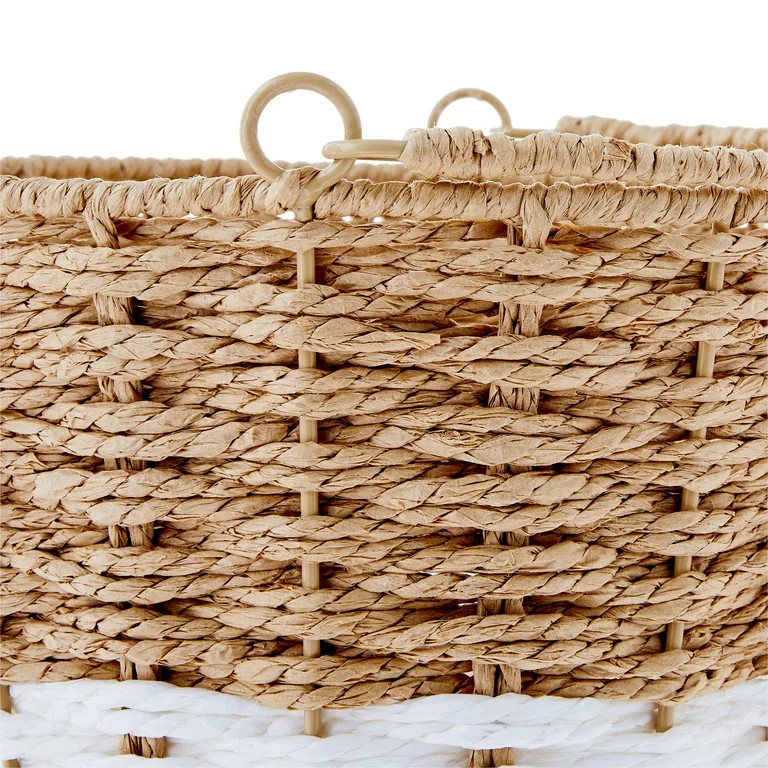 Easter Natural and White Paper Bunny Ear Basket, 9 in x 14.5 in, by Way To Celebrate | Walmart (US)