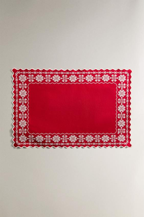 CHRISTMAS PLACEMAT WITH GEOMETRIC EMBROIDERY | Zara US