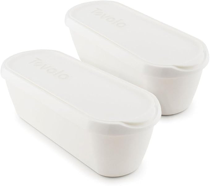 Tovolo Glide-A-Scoop White 2.5 Quart Ice Cream Tub, Set of 2 | Amazon (US)