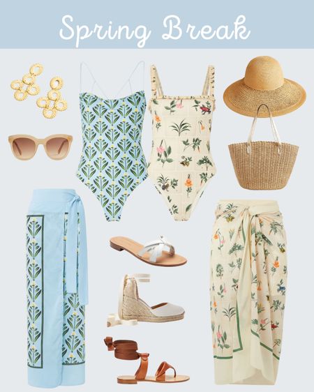 In love with these adorable swimsuits and cover-ups! The perfect spring break outfits and espadrilles for any upcoming travel. #springbreak #springfashion #swimsuits #espadrilles 

#LTKunder100 #LTKSeasonal #LTKswim