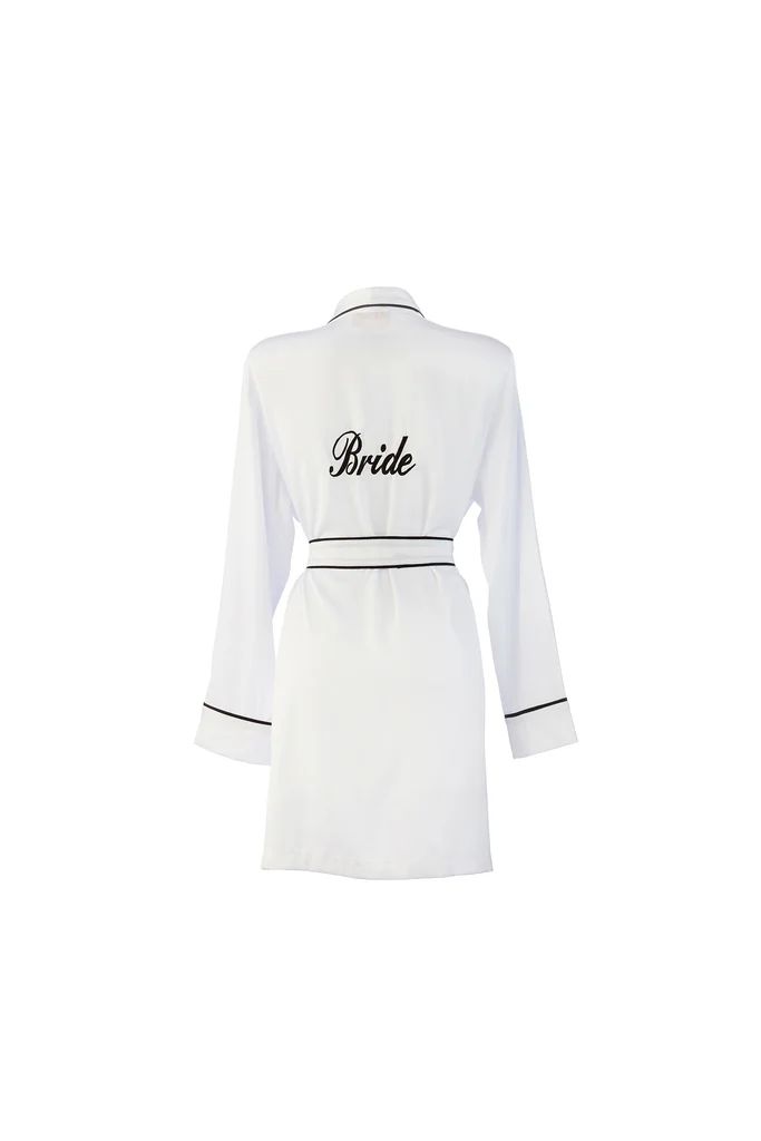 Personalised Bridal Satin Dressing Gown Robe - White / Bride | HA Designs
