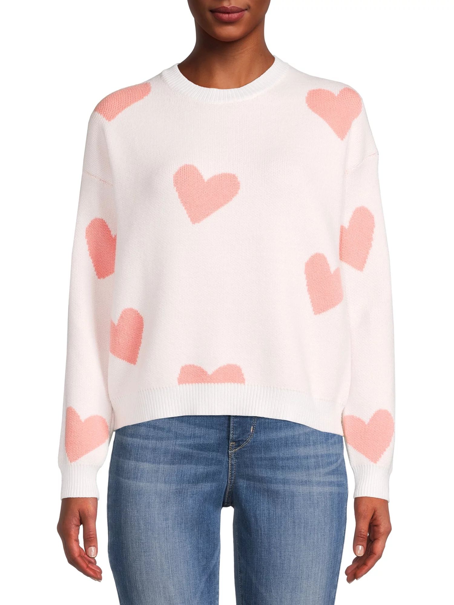 Dreamers by Debut Womens Print Pullover Long Sleeve Sweater - Walmart.com | Walmart (US)