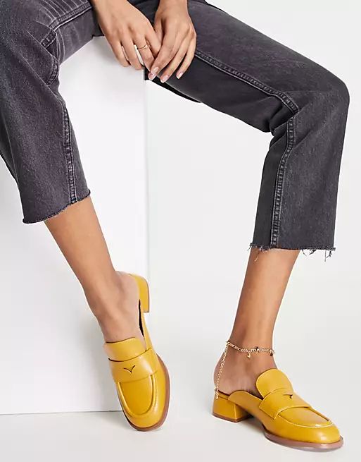 ASOS DESIGN - Moscow - Mules style mocassins - Moutarde | ASOS (Global)