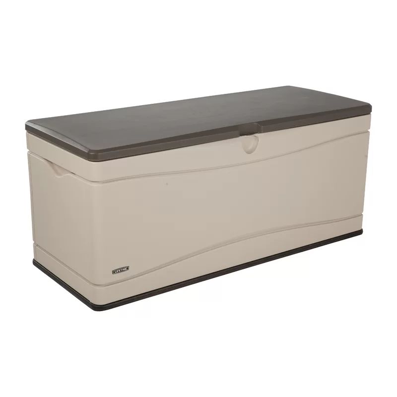 Lifetime 130 Gallons Water Resistant Polyethylene Plastic Lockable Deck Box | Wayfair North America