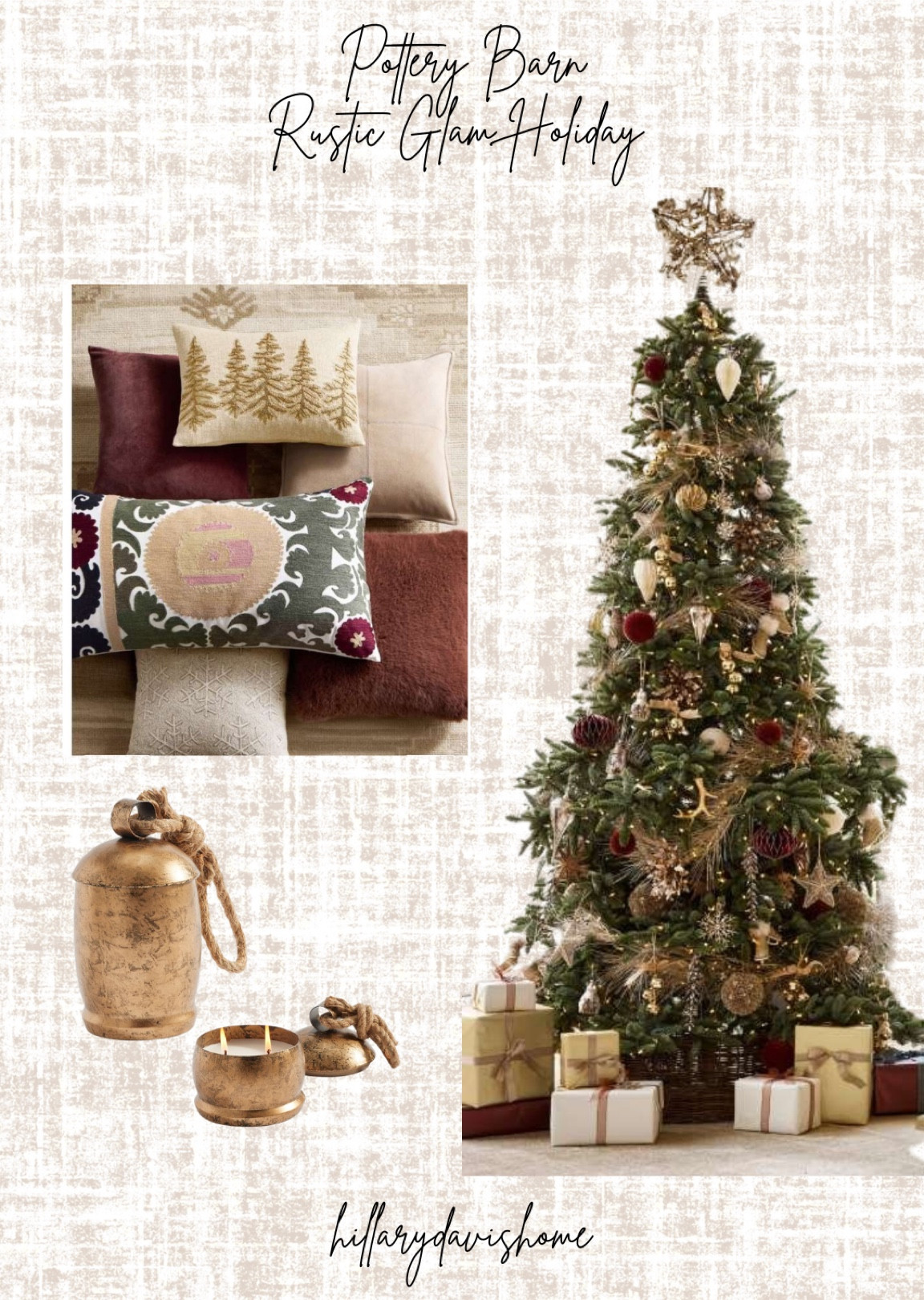 Pottery barn rustic glam holiday decor finds! 
I’m loving Bordeaux and all of the gold/ metallic tones for the season ✨ 

Pottery Barn | holiday decor | Christmas decor | Christmas tree inspo | rustic glam holiday | Pottery barn Christmas | st Jude bell candles | rustic glam ornaments 

#LTKHoliday #LTKSeasonal