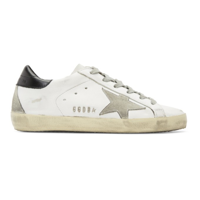 Golden Goose - White & Black Superstar Sneakers | SSENSE 