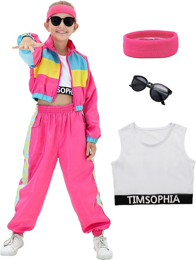 TIMSOPHIA Hip Hop Dance Costume, 5 Pcs Dance Outfit for Girls, Modern Jazz Team Performance Cloth... | Amazon (US)