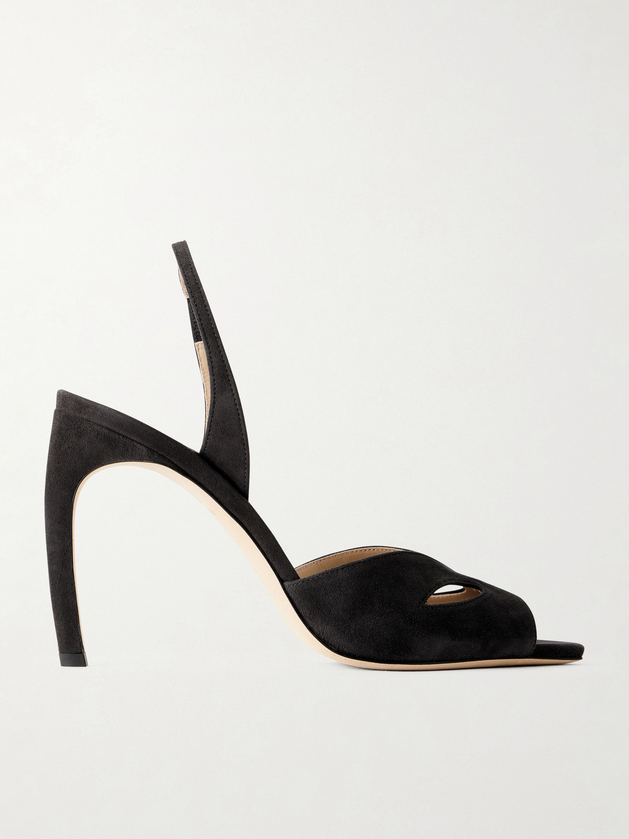 Victoria Beckham - Harlow Mask Suede Sandals - Gray | NET-A-PORTER (US)