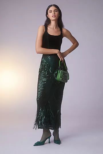 Eva Franco Slim Sequin Maxi Skirt | Anthropologie (US)