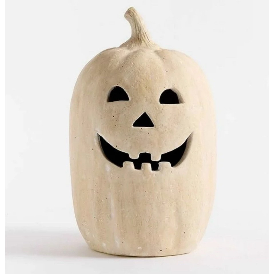 Hallowmas Handcrafted Jack-O'-Lantern - Artisanal Halloween Decor with Hand-Carved Details | Kiln-Fired Clay Pumpkin for Fall Displays, 1X Pumpkin Ornament 1X Light String (Without Batteries)

#LTKHome #LTKSeasonal