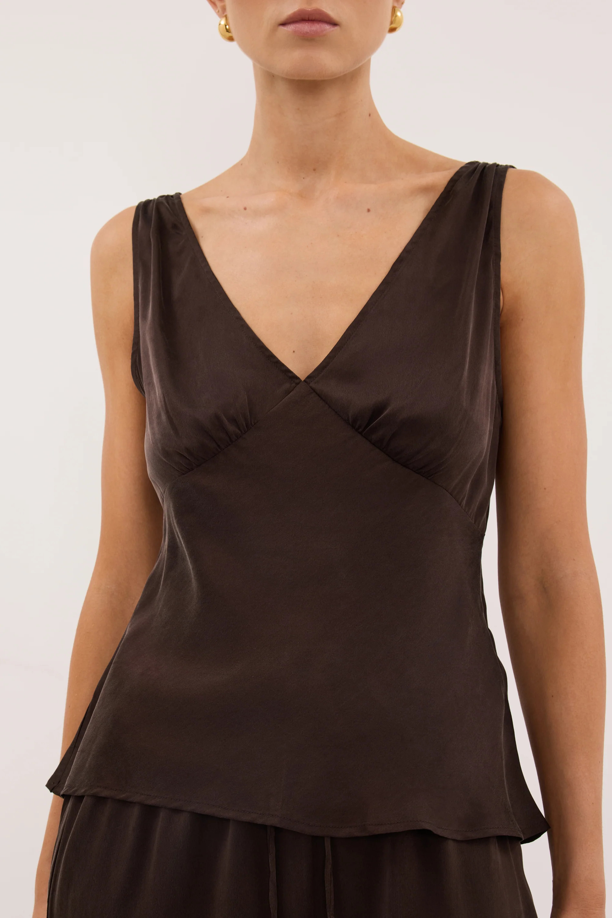 JORJA BITTER CHOC SILK TOP | DISSH