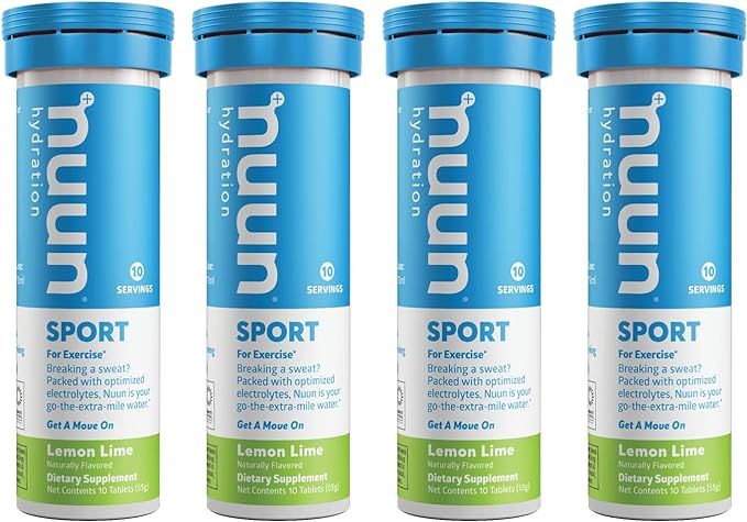Nuun Sport: Electrolyte Drink Tablets, Lemon Lime, 4 Tubes (40 Servings) | Amazon (US)