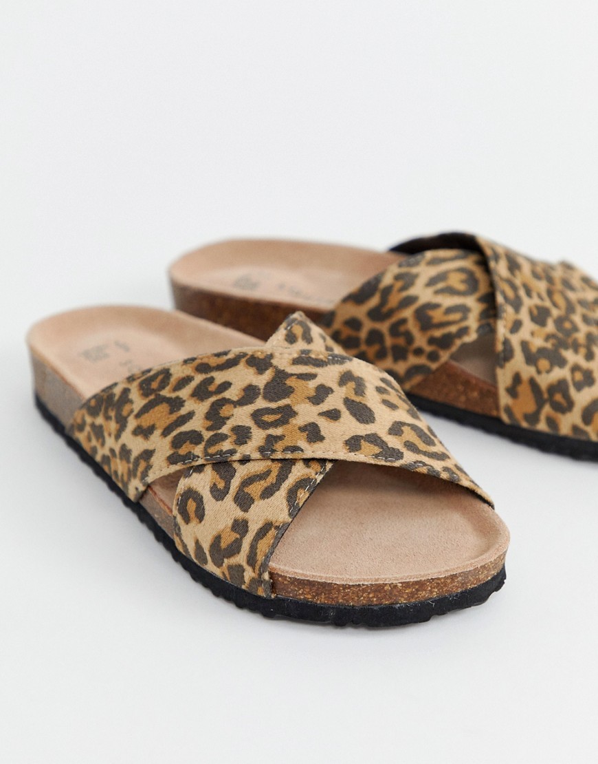 South Beach Leopard Cross Front Slides - Multi | ASOS US
