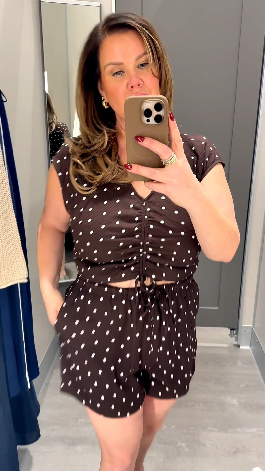 Target spring style finds! Obsessed with the polka dot set and sweaters! Which one did you love? 

Sizing: 
Track pants and yellow sweater: Med 
Flowy Dress: Med 
Vneck Sweater: Med 
Polka dot top:  Large 
Polka dot shorts: Med 

#LTKstorytime #LTKMidsize #LTKOver40