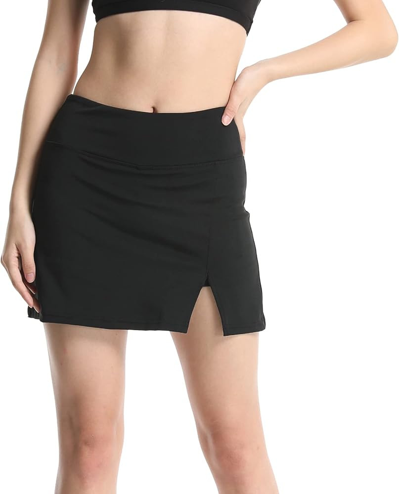 Baihetu Tennis Skirts for Women Mini Skirt with Shorts Golf Skorts Skirts with Pockets | Amazon (US)