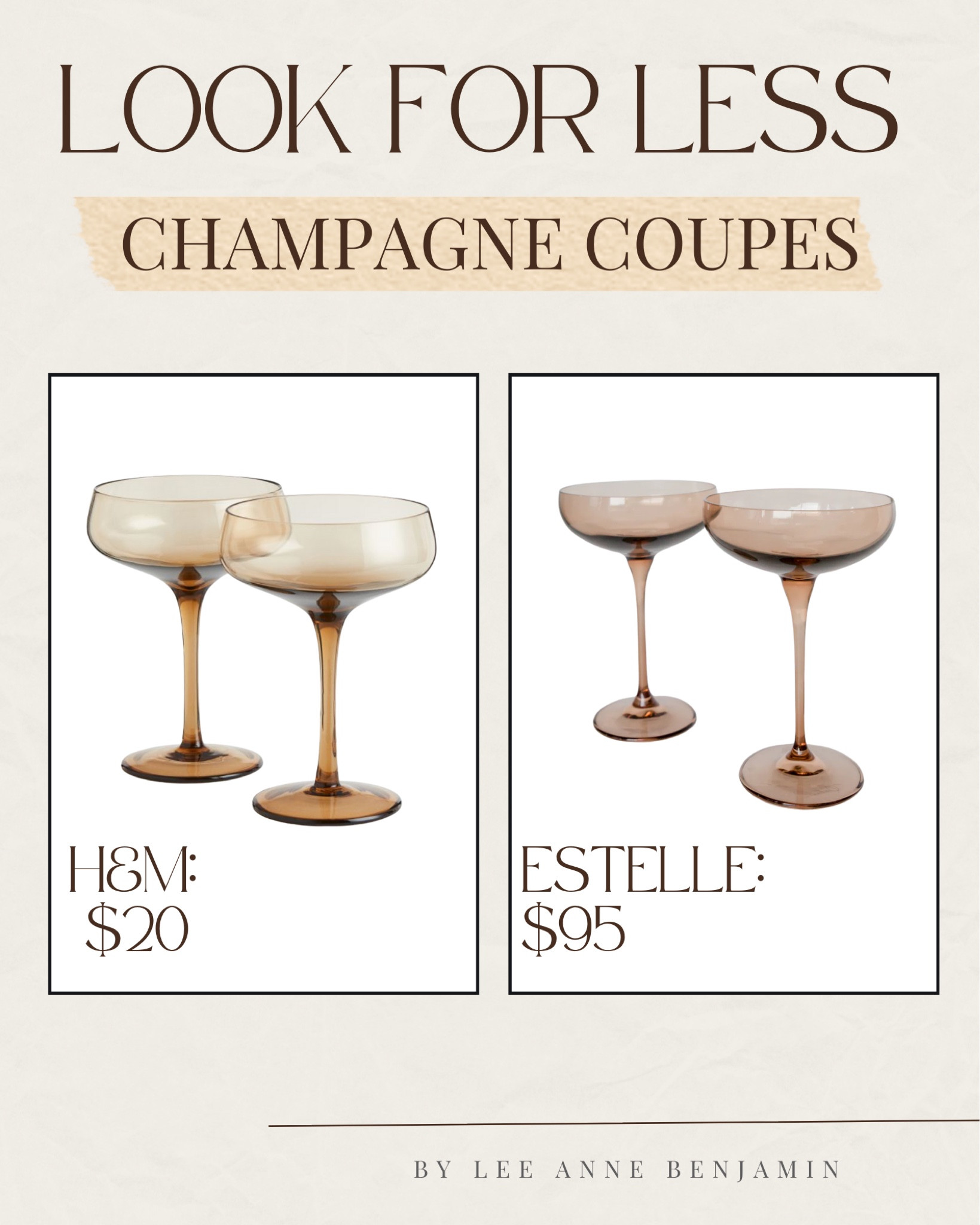 Champagne coupe look for less glasses!

#LTKFindsUnder50 #LTKSaleAlert #LTKHome