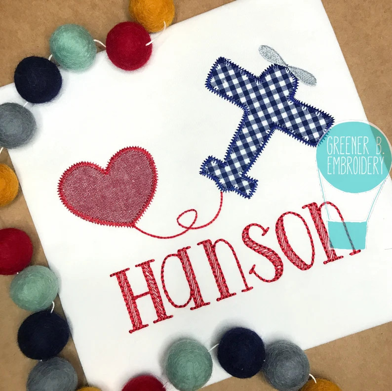 Airplane Valentine Applique Shirt / Boy Valentine Shirt / Boy Heart / Toddler Valentine Shirt / P... | Etsy (US)