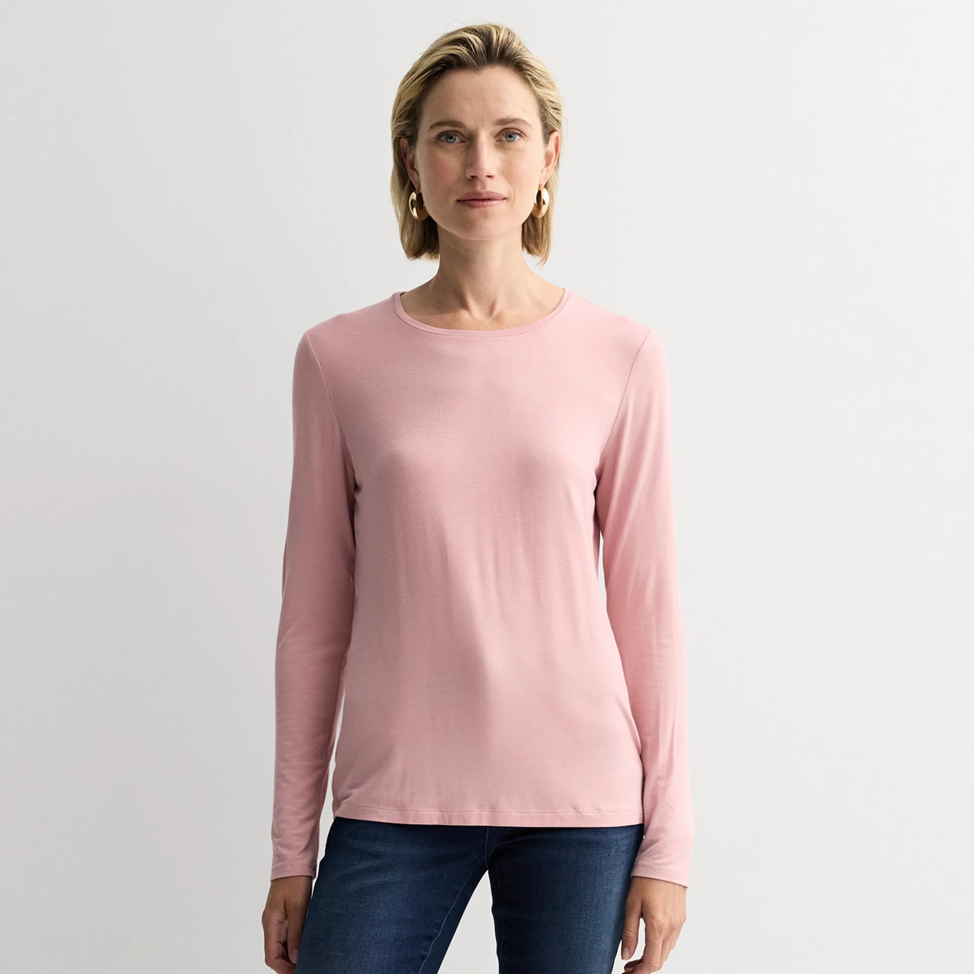 Women's Nine West Essential Long Sleeve Crewneck Shirt | Kohl's