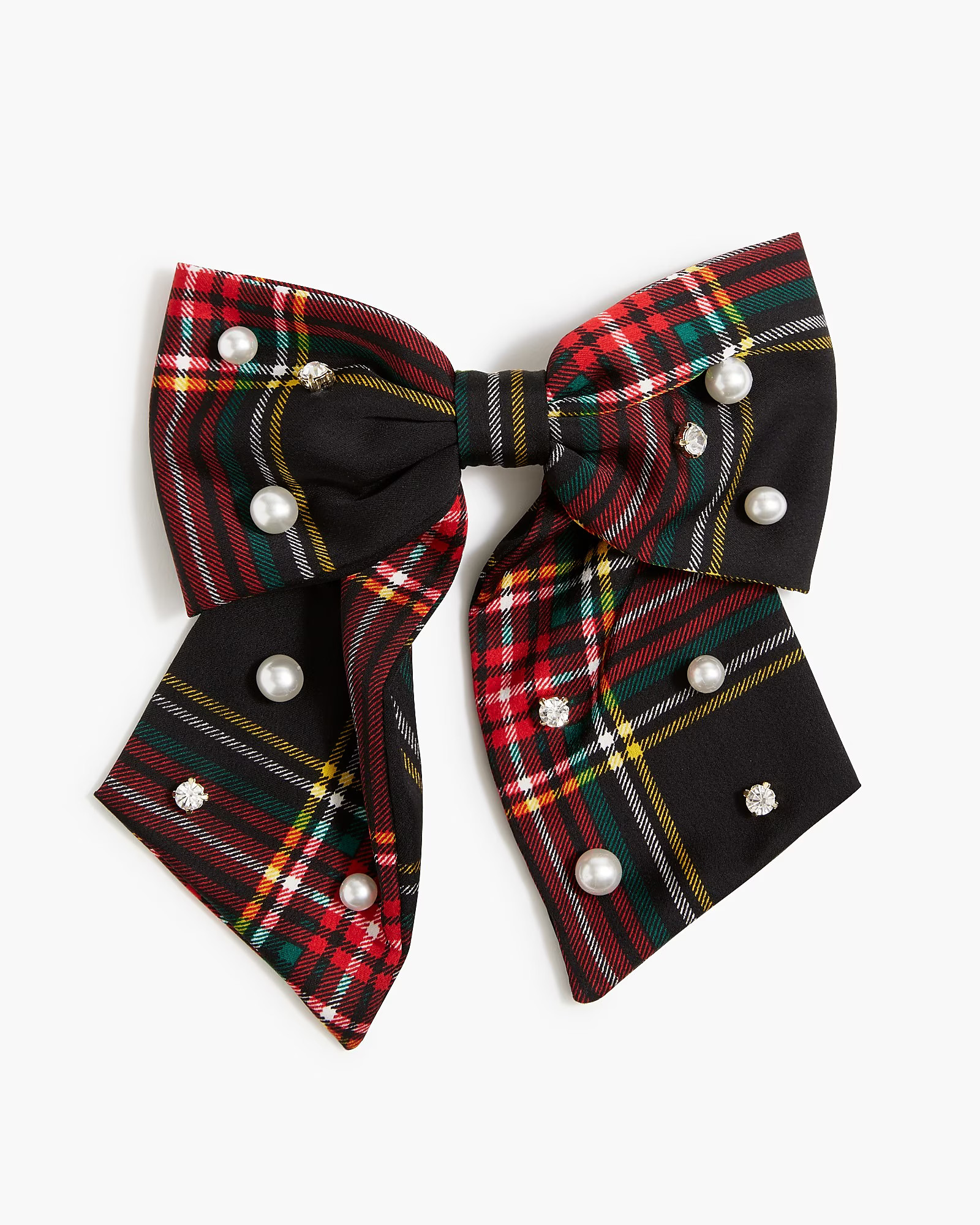 Embellished tartan bow barrette | J.Crew Factory